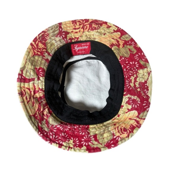Supreme Zip Twill Crusher Floral Bucket Hat SS18 Red Medium Large - Picture 7 of 12